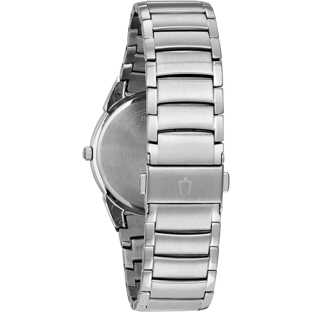 Bulova 96B149 reloj para hombre de cuarzo con calendario y dial texturizado | Plateado/Negro