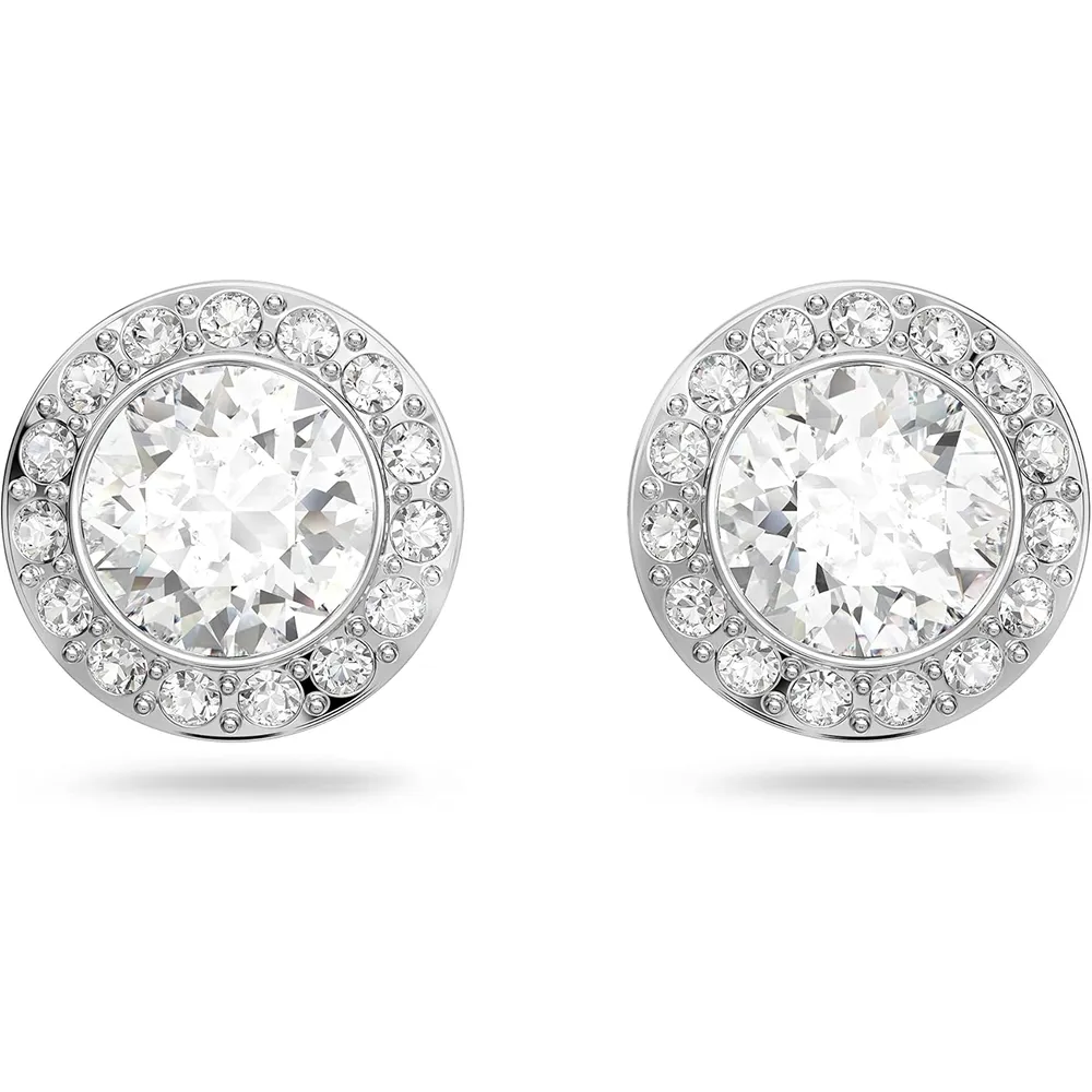 SWAROVSKI ARETES STUD UNA ANGELIC ACABADO RODIO PARA MUJER | TRANSPARENTE