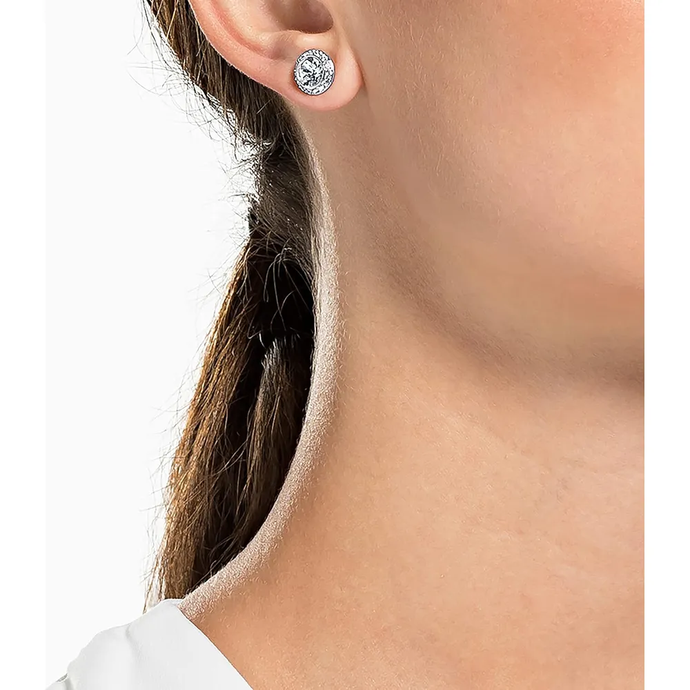 SWAROVSKI ARETES STUD UNA ANGELIC ACABADO RODIO PARA MUJER | TRANSPARENTE