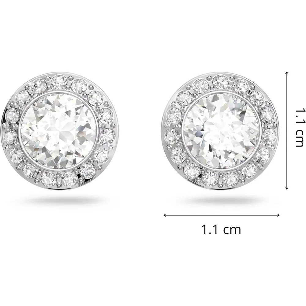 SWAROVSKI ARETES STUD UNA ANGELIC ACABADO RODIO PARA MUJER | TRANSPARENTE