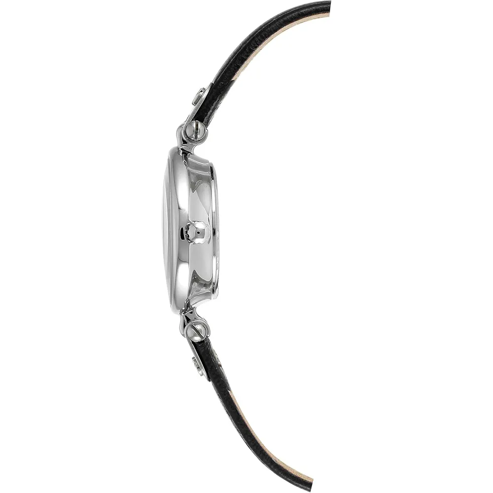 Anne Klein 109442CHHY reloj para mujer con correa de cuero | 45 mm - Negro/Plata