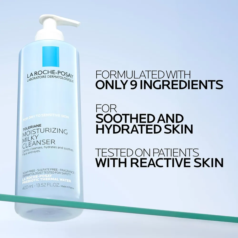 LIMPIADOR FACIAL HIDRATANTE EN LECHE TOLERIANE LA ROCHE-POSAY 13.5 OZ / 400 ML