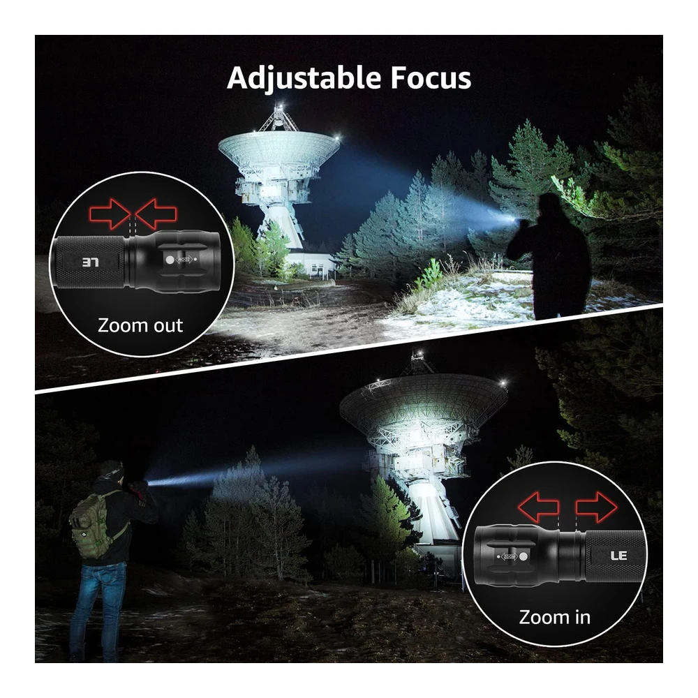 La Mini Led Linterna Táctica - Cree Led - de Enfoque Ajustable y Acercamiento - Linterna Pequeña - Súper Brillante - Pilas Incluidas