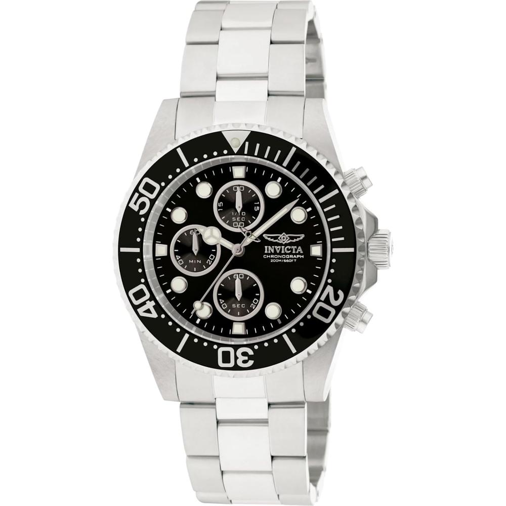 Reloj Invicta Pro Diver para hombre movimiento de cuarzo acero inoxidable | Plateado y Negro