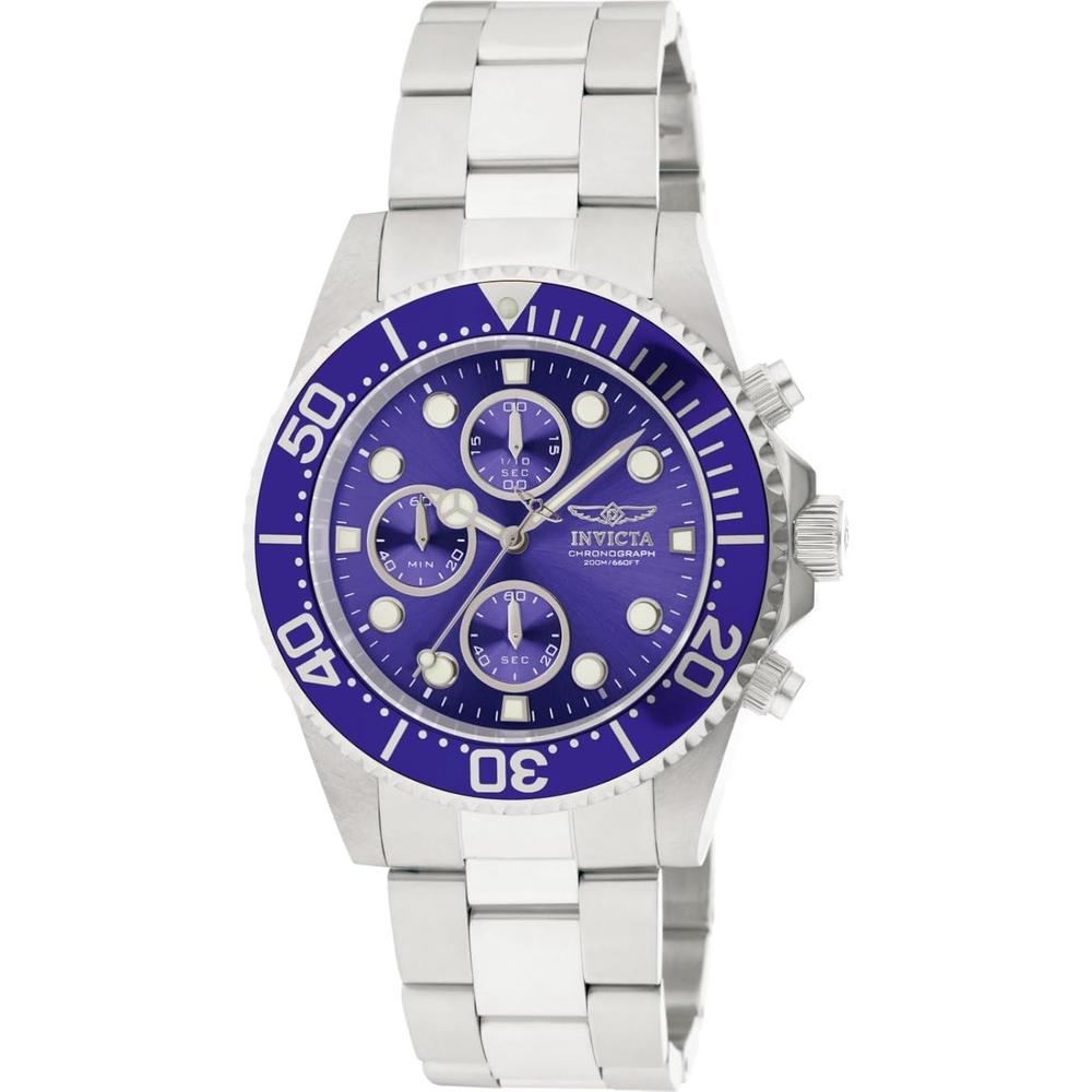 Reloj Invicta Pro Diver para hombre borde moneda acero inoxidable | Azul Eléctrico y Plateado