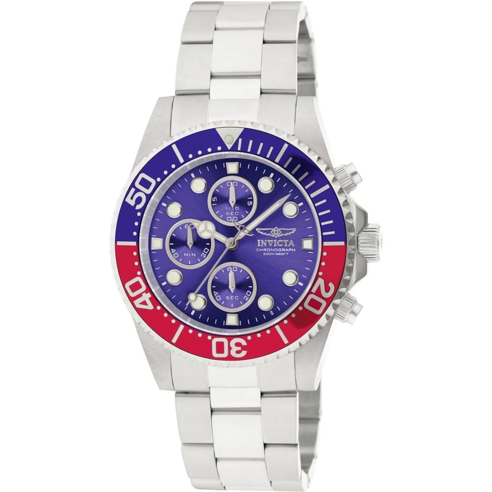 Reloj Invicta Pro Diver para hombre acero inoxidable, 39 mm / 3.9 cm | Plateado y Azul