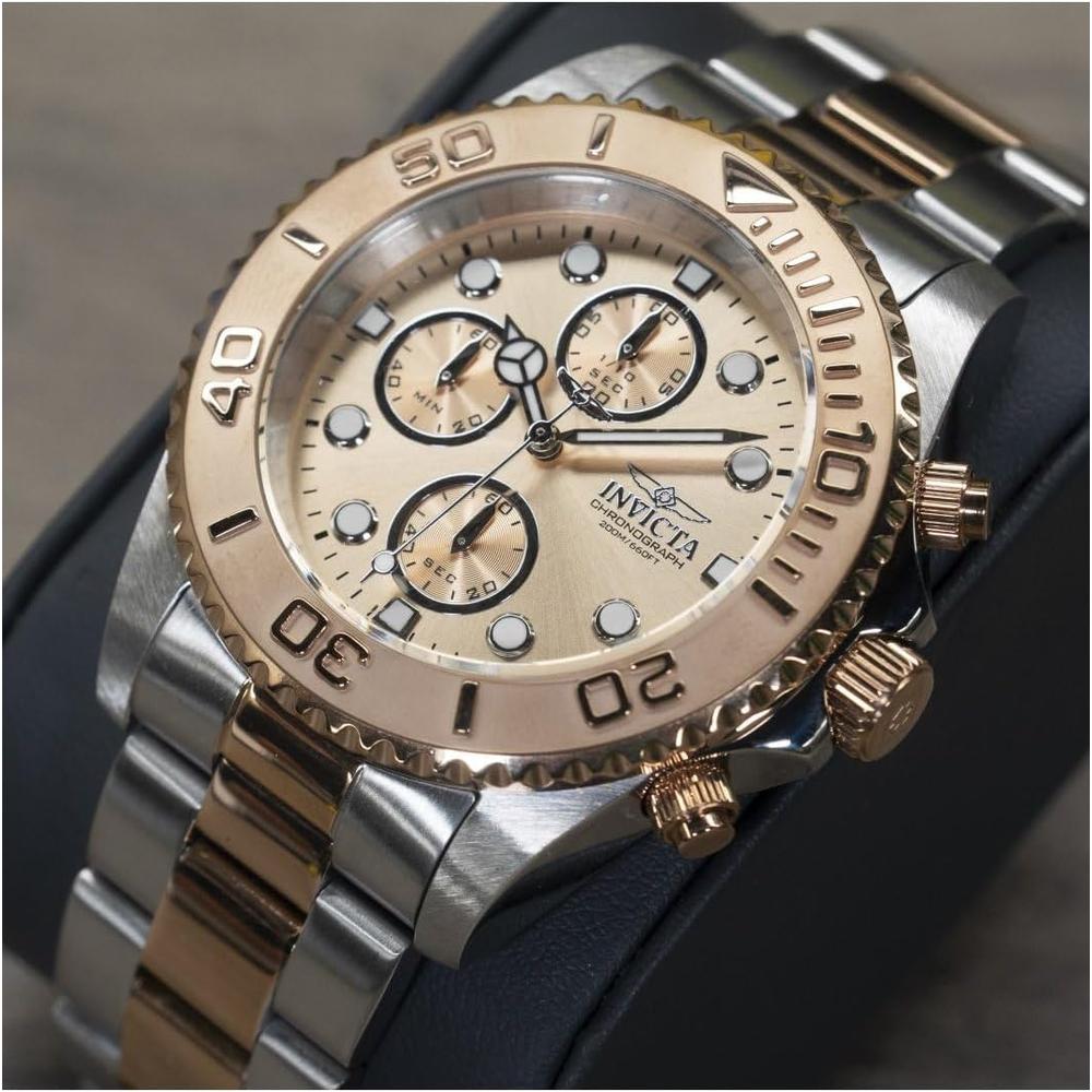 Reloj Invicta Pro Diver para hombre cronógrafo movimiento de cuarzo | Oro Rosa