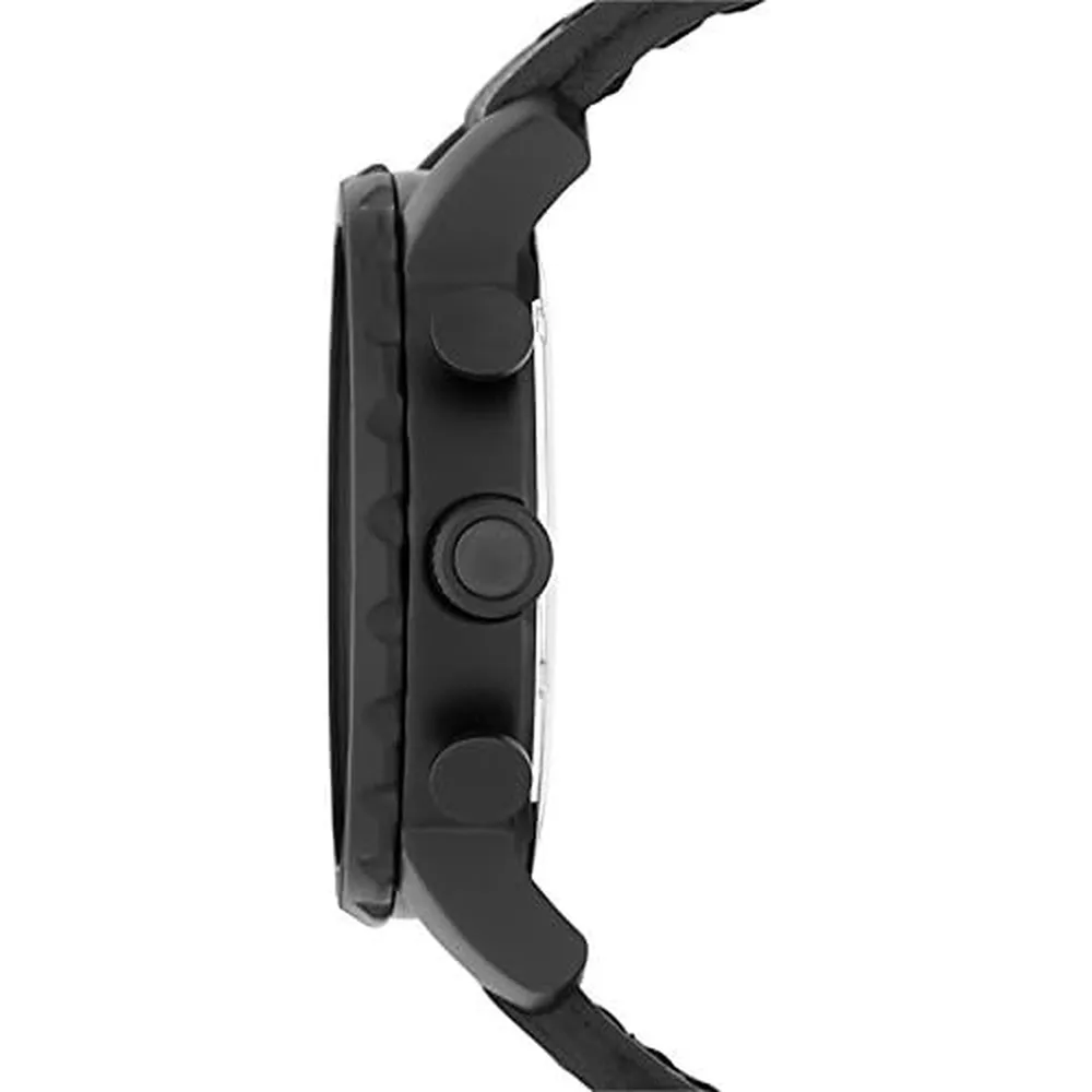 Fossil JR1353 reloj para hombre Nate cronógrafo de acero inoxidable | 50 mm - Cuero Negro
