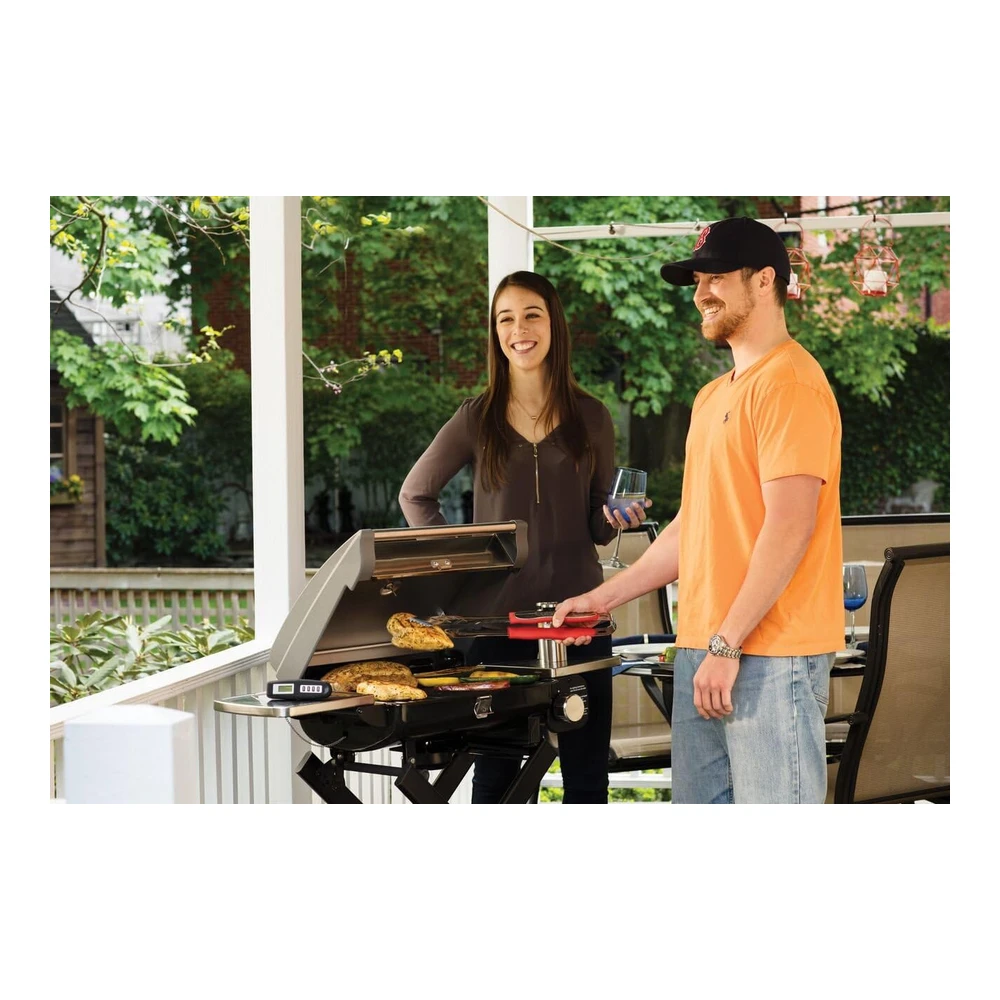 Mesa Parrilla a Gas Propano Cuisinart Portátil - para Uso En Exteriores y Todo Tipo de Comidas - con Base - Acero Inoxidable