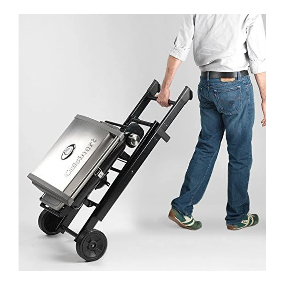Mesa Parrilla a Gas Propano Cuisinart Portátil - para Uso En Exteriores y Todo Tipo de Comidas - con Base - Acero Inoxidable