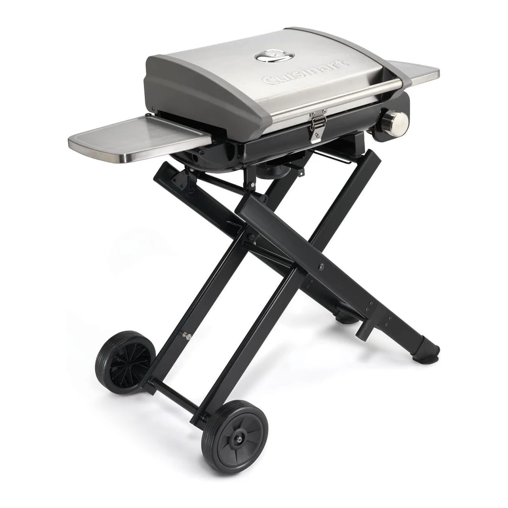 Mesa Parrilla a Gas Propano Cuisinart Portátil - para Uso En Exteriores y Todo Tipo de Comidas - con Base - Acero Inoxidable