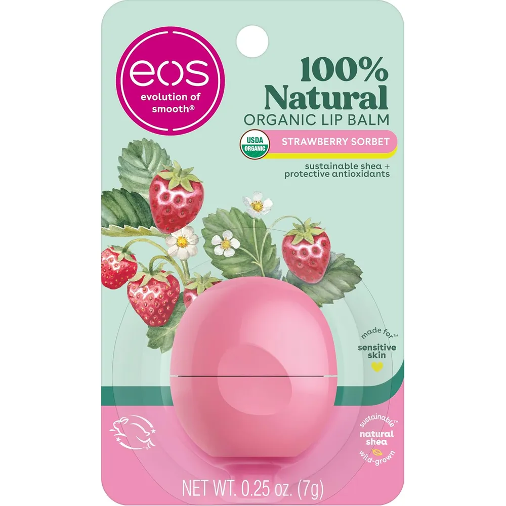 EOS bálsamo labial Strawberry Sorbet | 0.25 oz / 7.4 ml