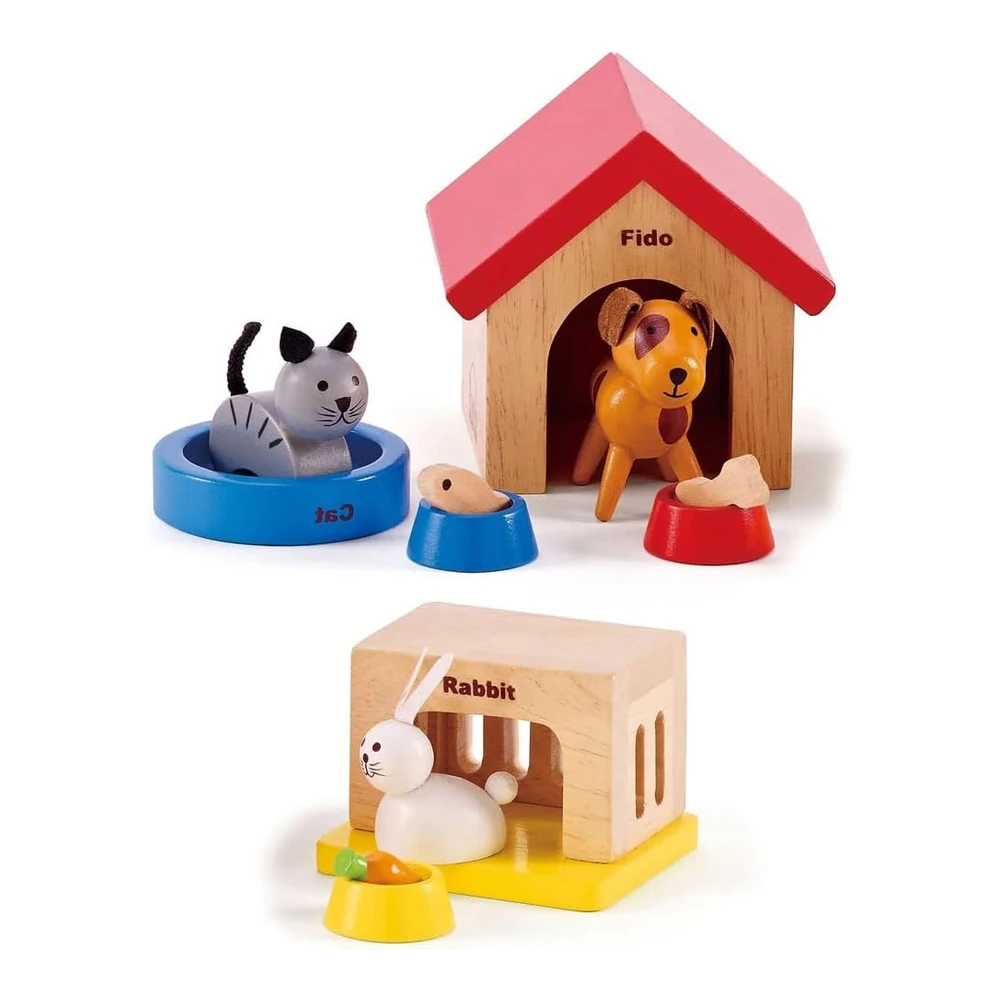 Animales de Madera para Casas de Muñecas Family Pets de Hape