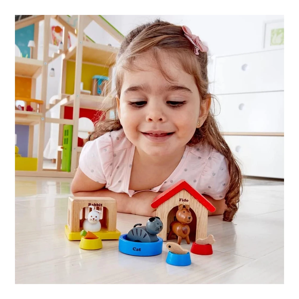 Animales de Madera para Casas de Muñecas Family Pets de Hape