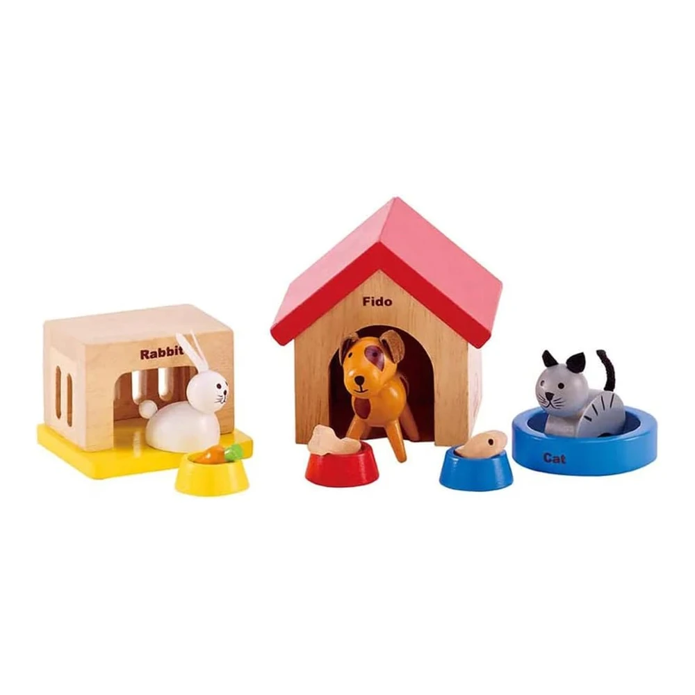 Animales de Madera para Casas de Muñecas Family Pets de Hape