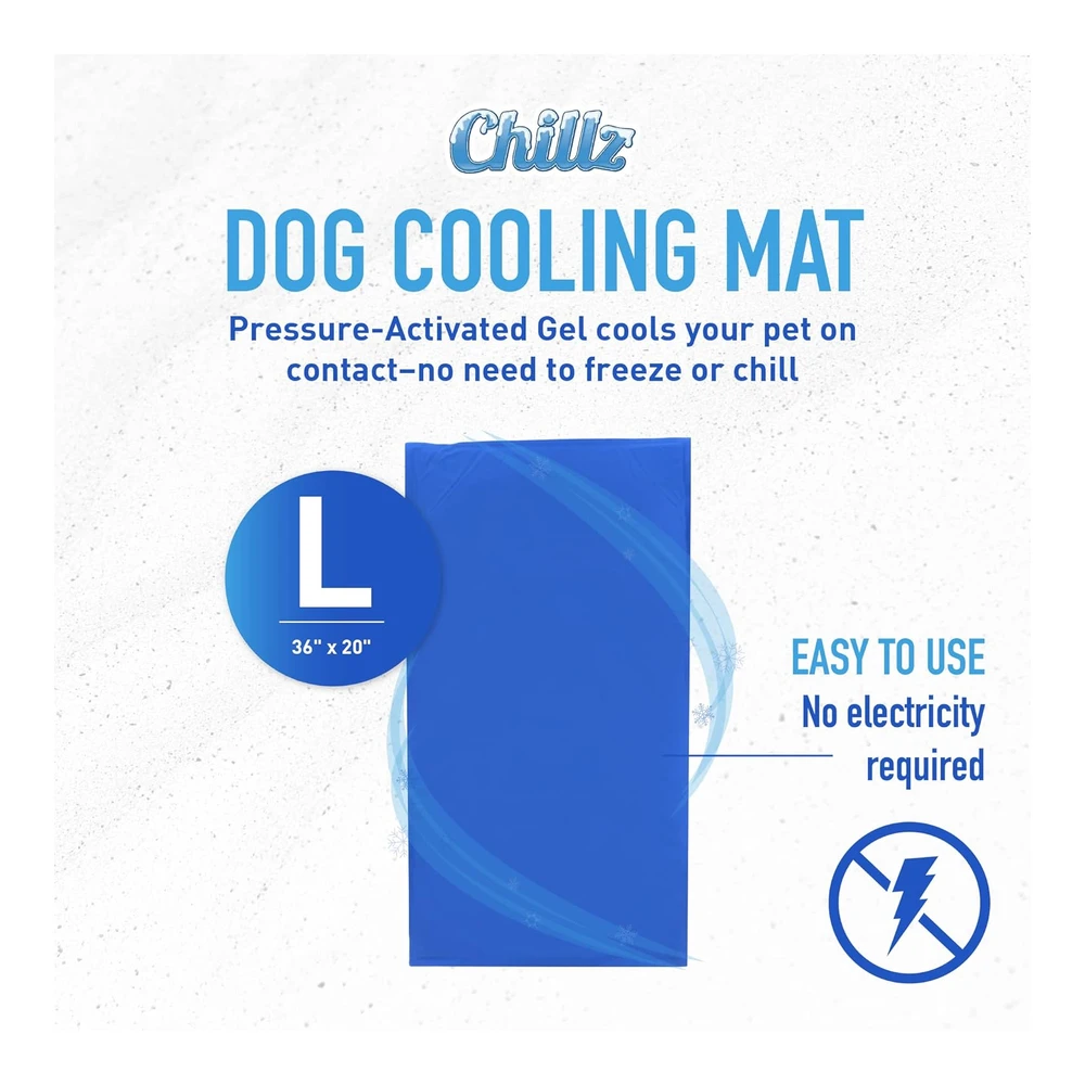 Gel de Enfriamiento para Mascotas Hugs Pet Productos Chillz Pad Comfort - L - Azul