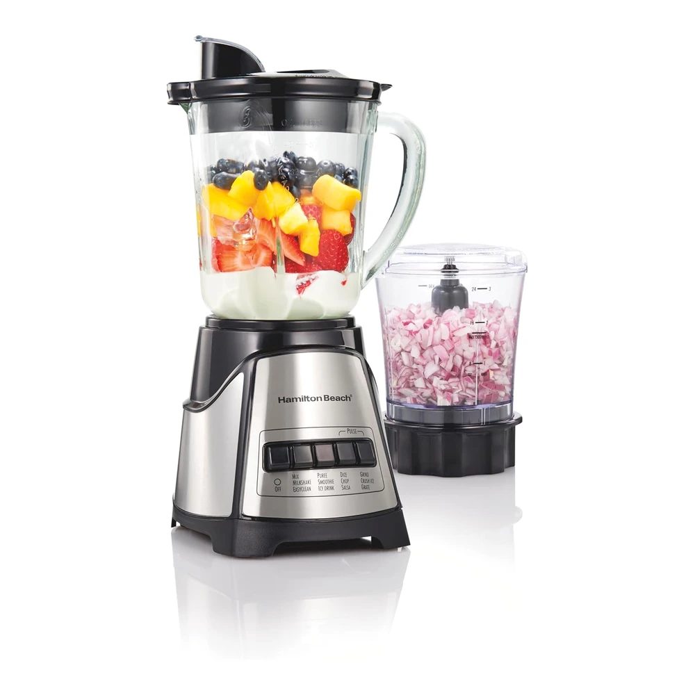 HAMILTON BEACH POWER ELITE 58148 LICUADORA MULTIFUNCIÓN - LICUADORA CON PICADORA - NEGRO