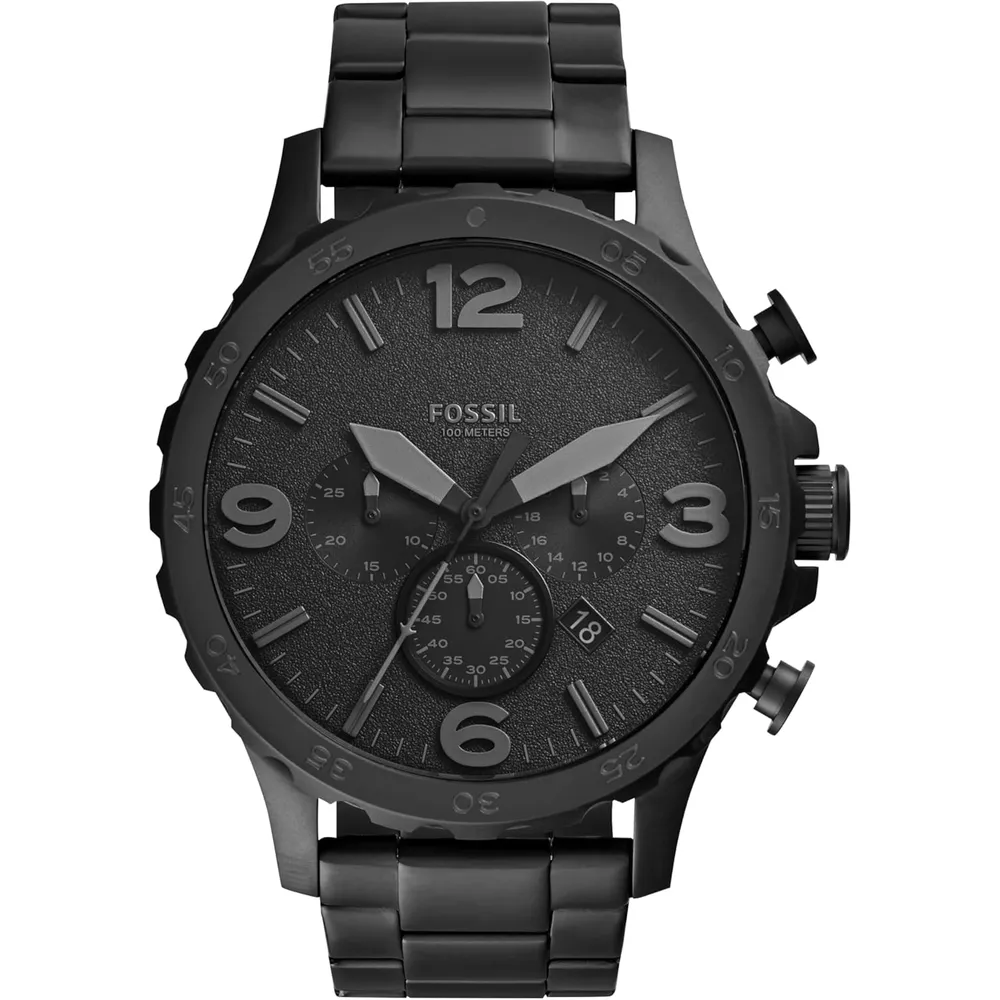 Fossil JR1353 reloj para hombre Nate cronógrafo de acero inoxidable | 50 mm - Negro