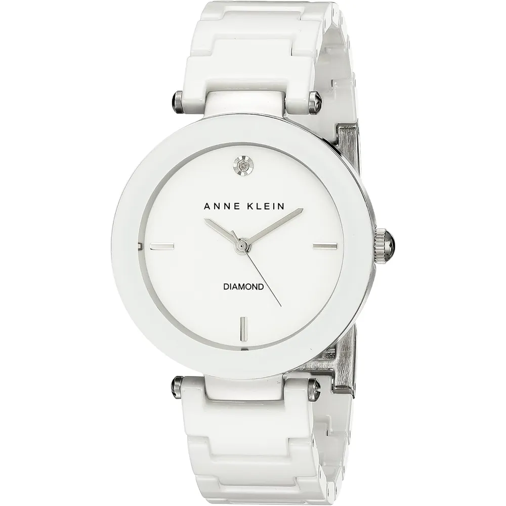 Anne Klein AK/1018RGRD reloj para mujer de cerámica | 30 mm - Blanco/Plata