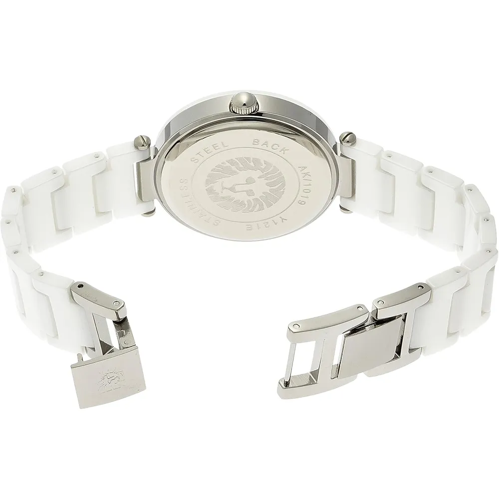 Anne Klein AK/1018RGRD reloj para mujer de cerámica | 30 mm - Blanco/Plata