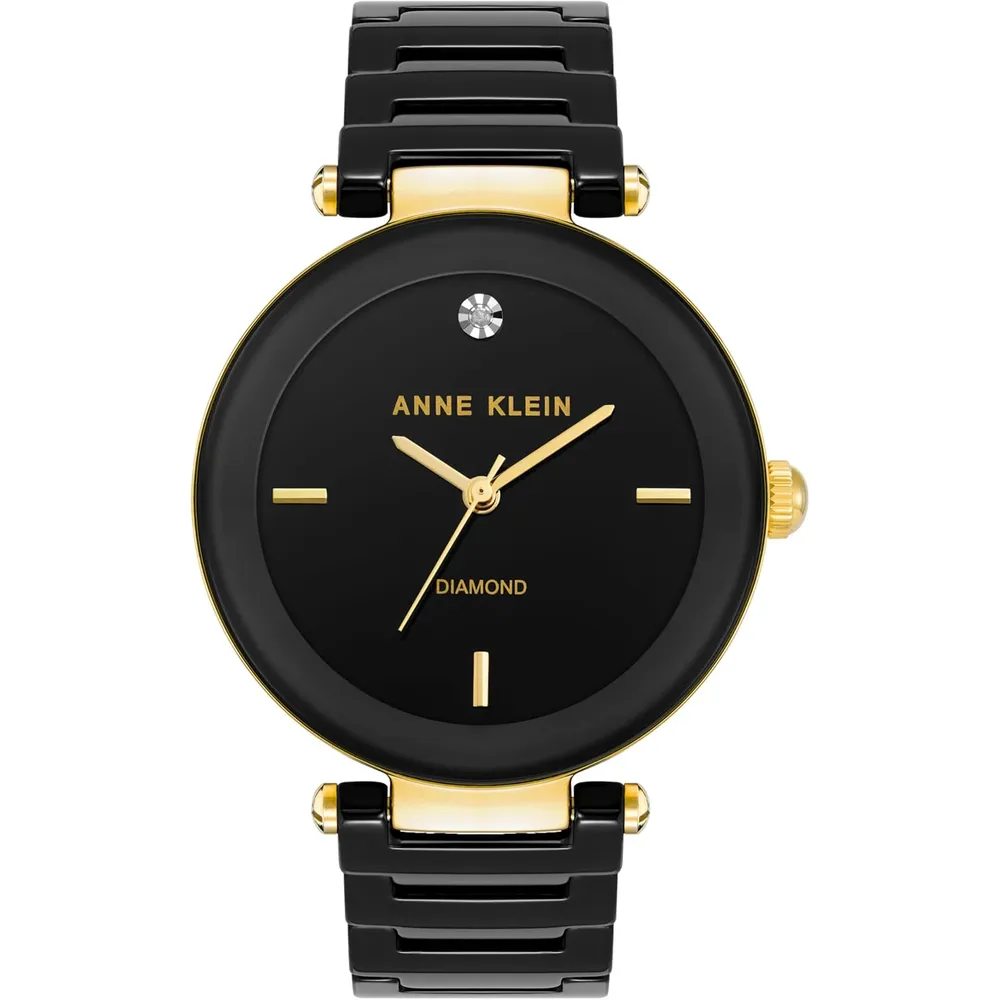 Anne Klein AK/1018RGRD reloj para mujer de cerámica | 30 mm - Dark/Oro