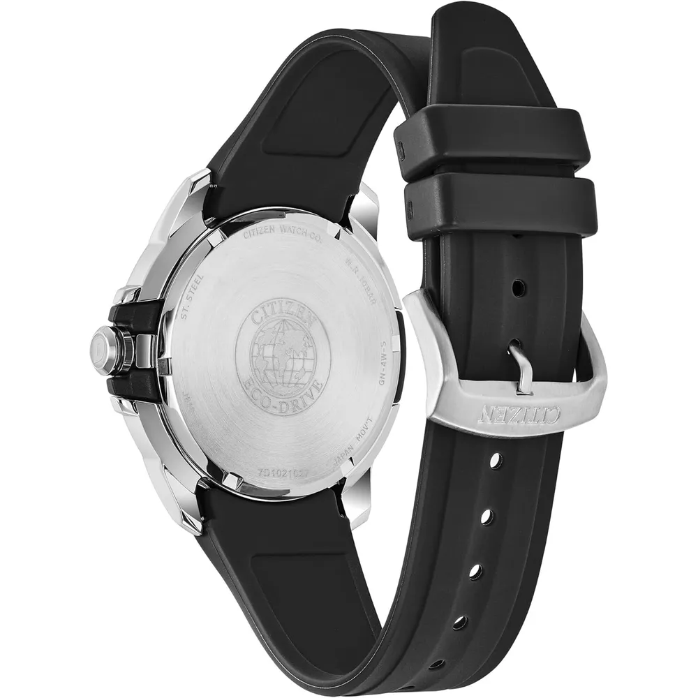 Citizen AW1150-07E reloj para hombre Eco-Drive Weekender con correa de poliuretano | Negro
