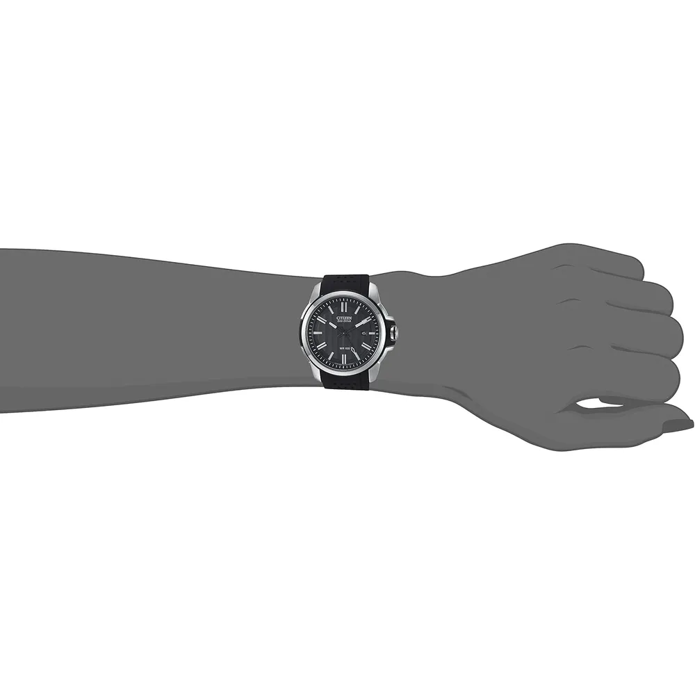 Citizen AW1150-07E reloj para hombre Eco-Drive Weekender con correa de poliuretano | Negro