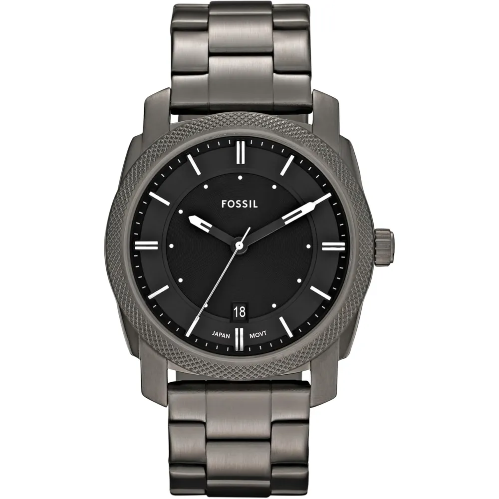Fossil reloj de cuarzo mecánico para hombre, acero inoxidable | Gris