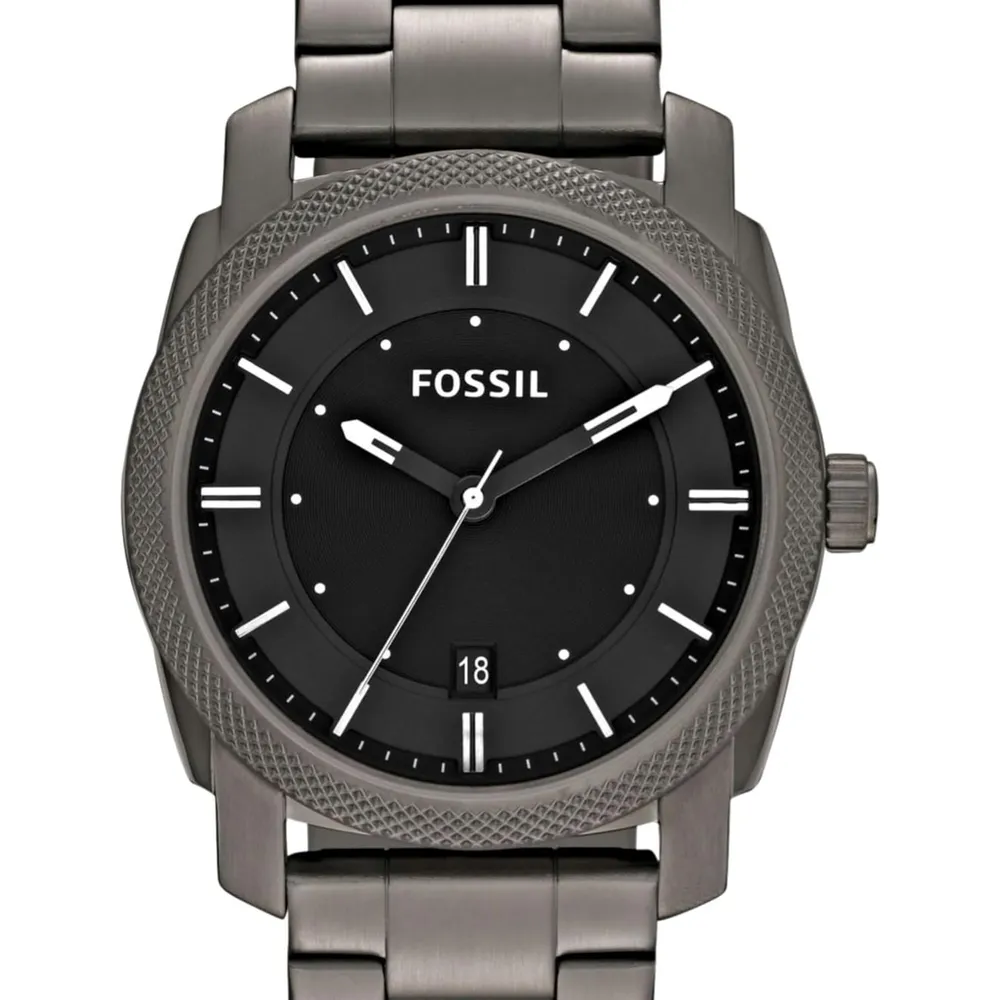 Fossil reloj de cuarzo mecánico para hombre, acero inoxidable | Gris