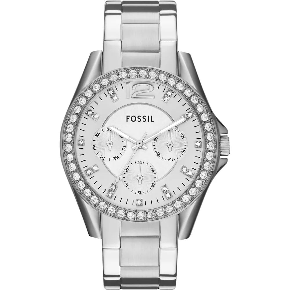 Fossil reloj multifunción Riley para mujer, acero inoxidable | Plata
