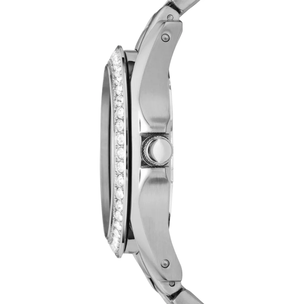 Fossil reloj multifunción Riley para mujer, acero inoxidable | Plata