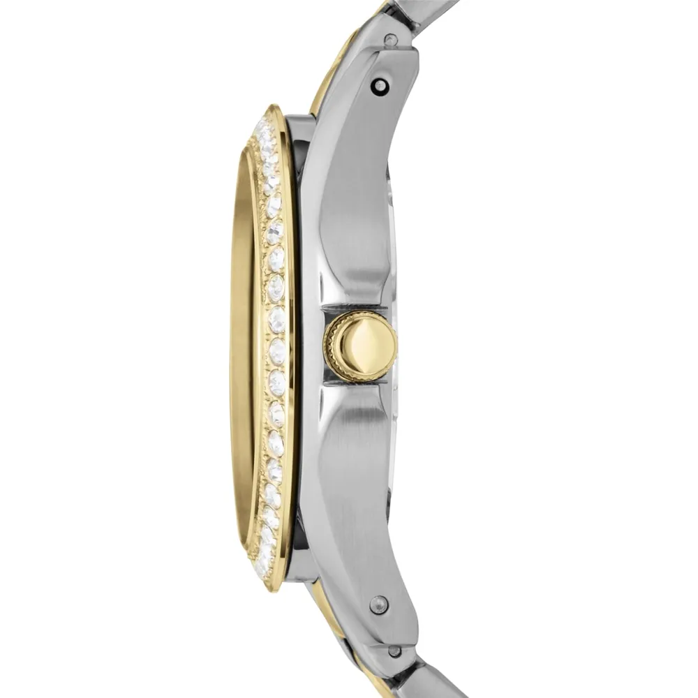 b009beo9du_2_webp.webp Fossil reloj multifunción Riley para mujer, acero inoxidable | Plateado/ Dorado