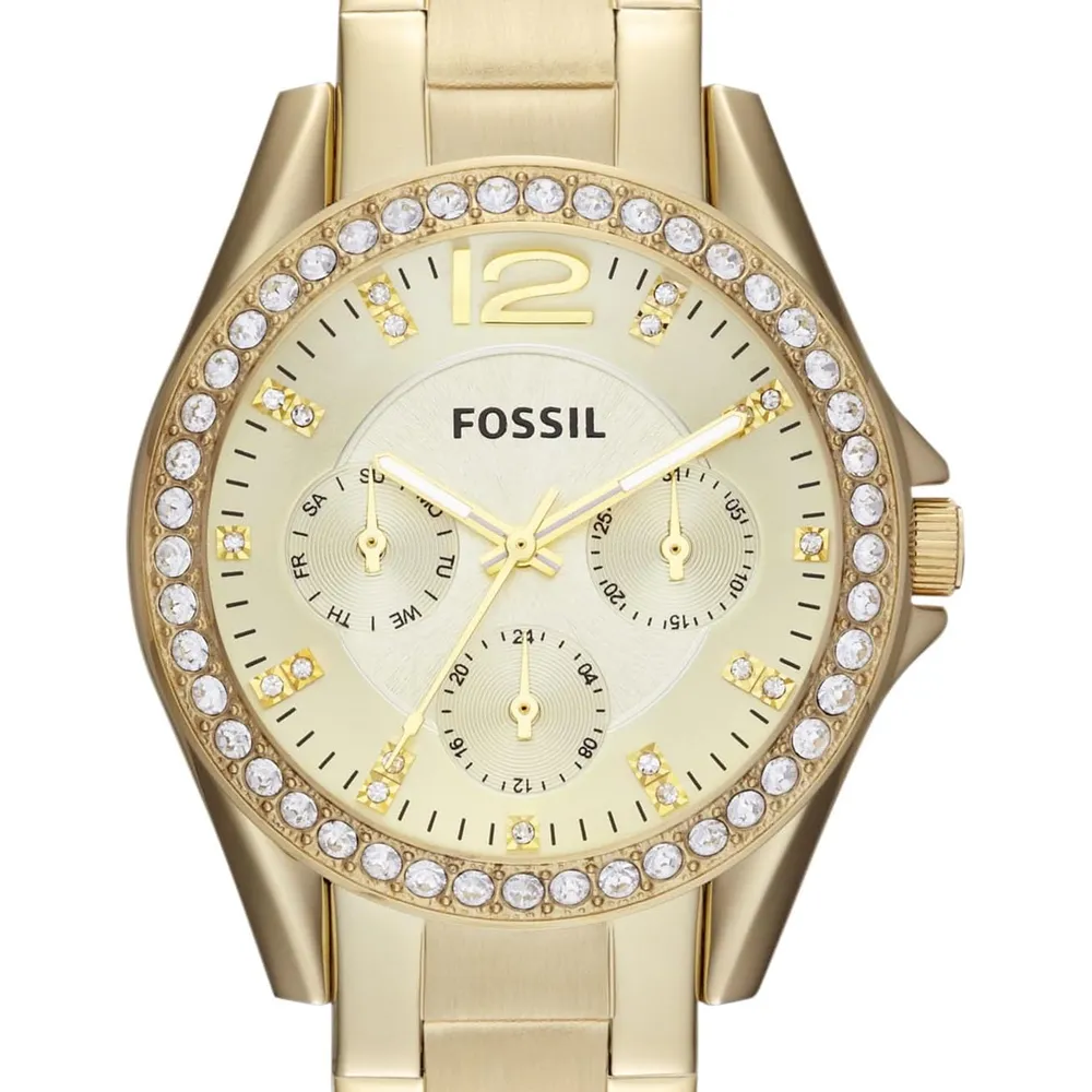 Fossil reloj multifunción Riley para mujer, acero inoxidable | Oro