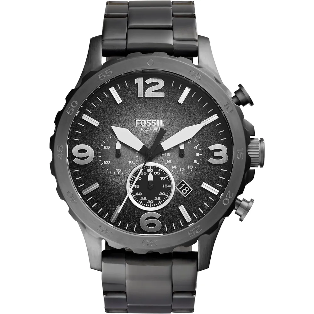 Fossil JR1353 reloj para hombre Nate cronógrafo de acero inoxidable | 50 mm - Gris Humo