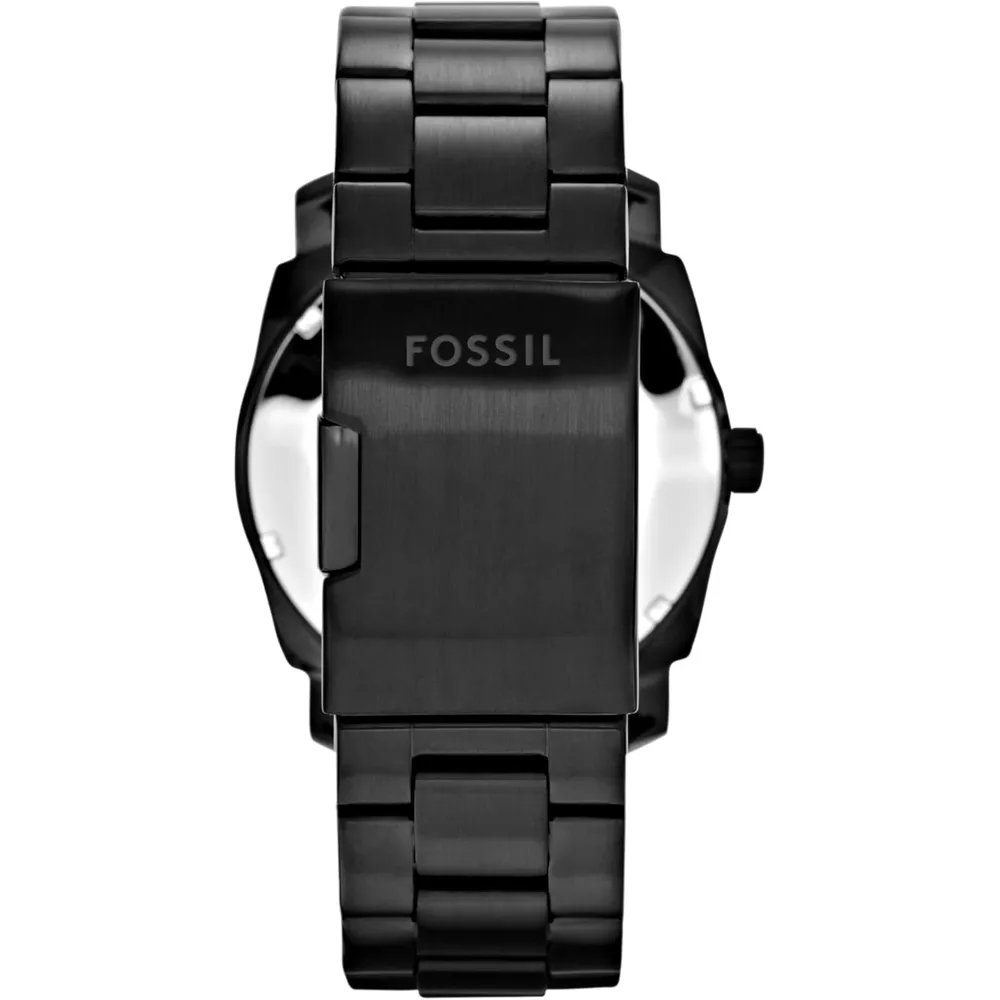 Fossil reloj de cuarzo para hombre, acero inoxidable y tres agujas | Negro