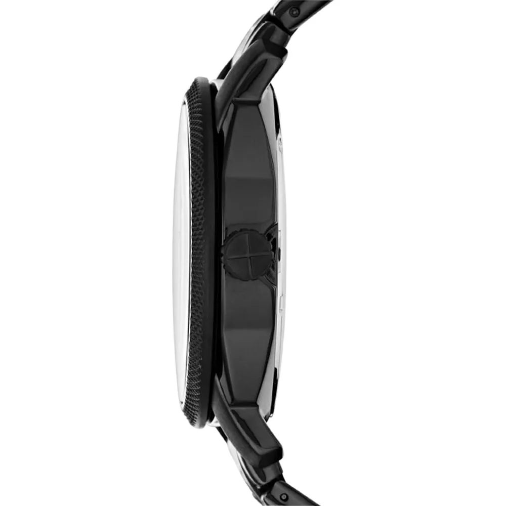 Fossil reloj de cuarzo para hombre, acero inoxidable y tres agujas | Negro