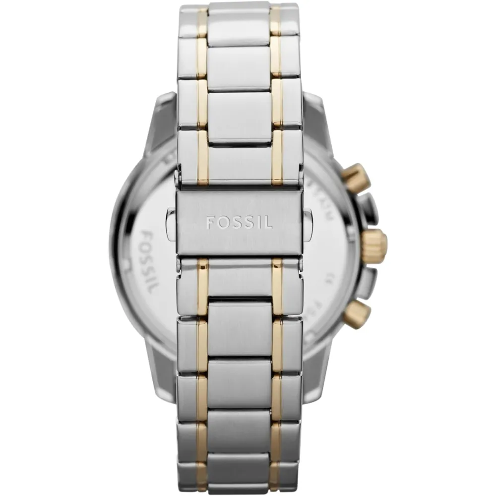 Fossil reloj cronógrafo Dean de cuarzo para hombre | Plateado/ Dorado