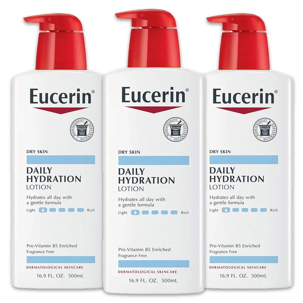 PACK 3 EUCERIN LOCIÓN HIDRATANTE DIARIA PARA PIEL SECA 500 ML