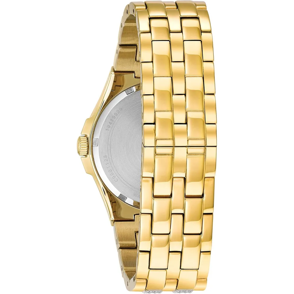 Bulova reloj de cuarzo cristal para hombre de acero inoxidable | Oro