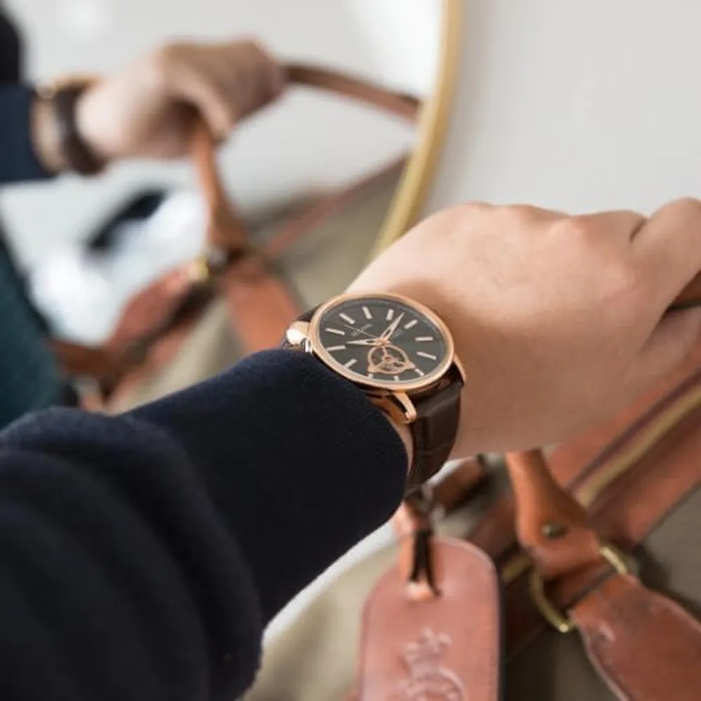 Bulova reloj clásico hombre automático 3 agujas correa piel | Marrón