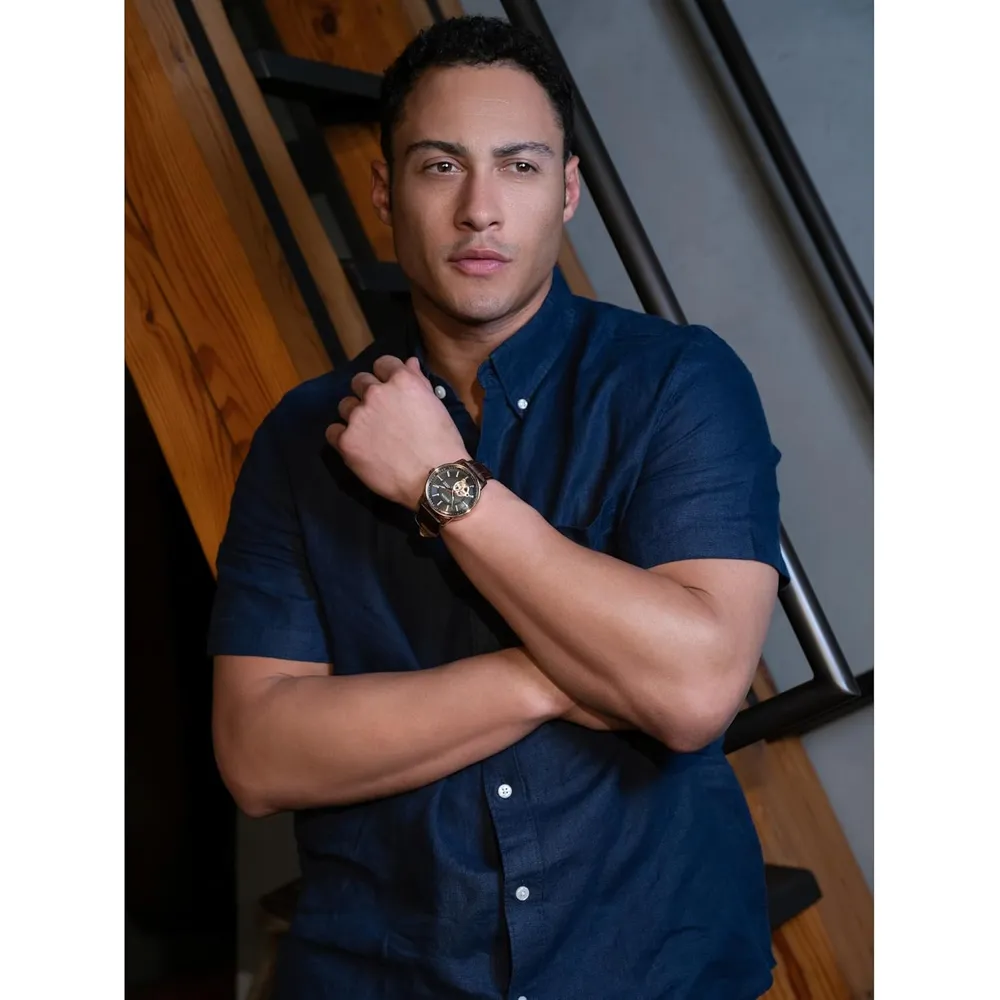 Bulova reloj clásico hombre automático 3 agujas correa piel | Marrón