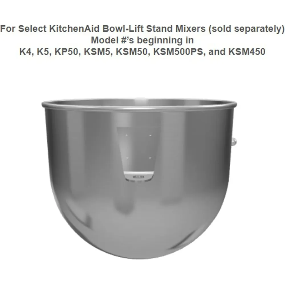 KITCHENAID K5ASB, TAZÓN ELEVABLE DE ACERO INOXIDABLE 5 QT / 4.7 L CON ASA