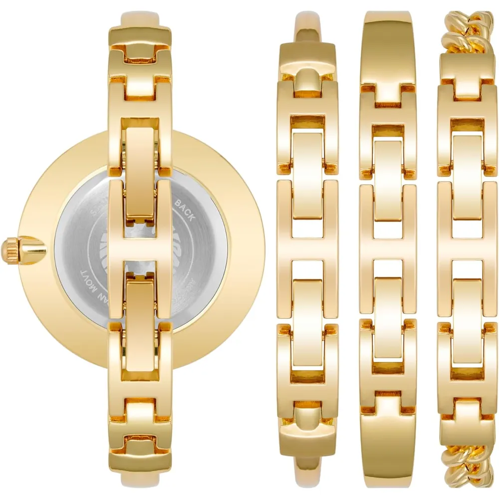 Anne Klein AK/1470GNST reloj femenino con set de pulseras | 32 mm - Oro/negro