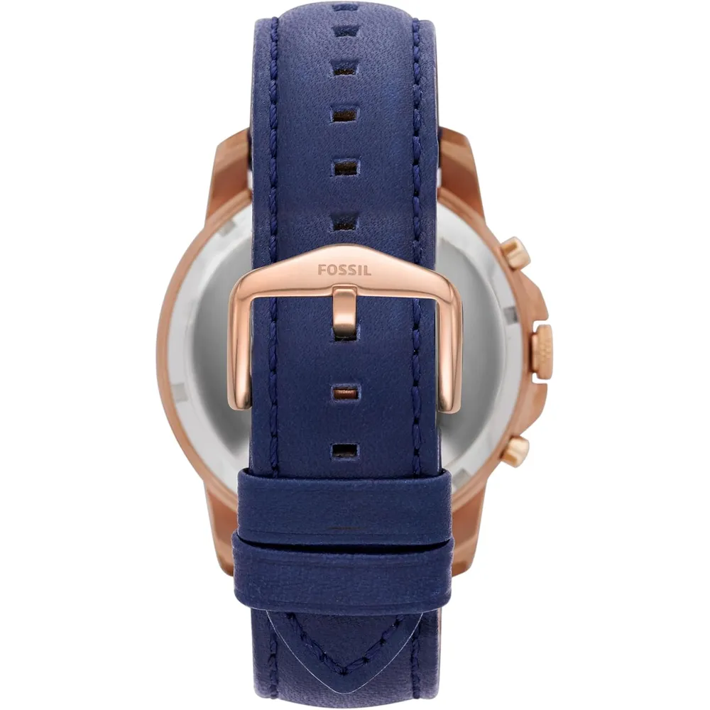 Fossil ME3099 reloj Grant para hombre con cronógrafo | 44 mm - Oro rosa/Azul