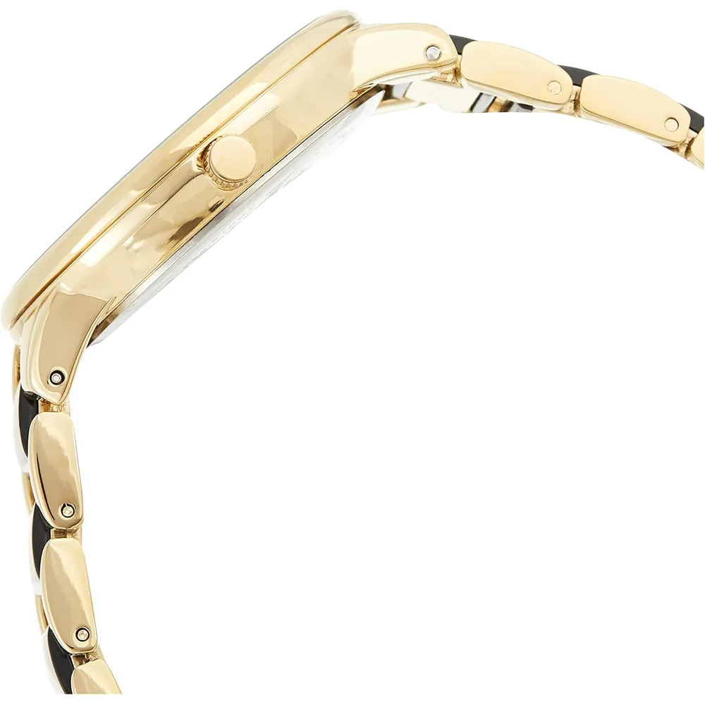 Anne Klein AK/1413LBSV reloj para mujer con pulsera de resina | 37 mm - Negro/Oro