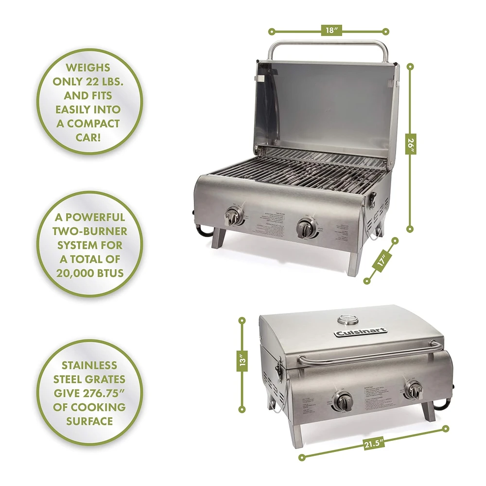 Parrilla Mesa Estilo Chef Inoxidable Cuisinart Cgg-306 - Rejilla - Stainless