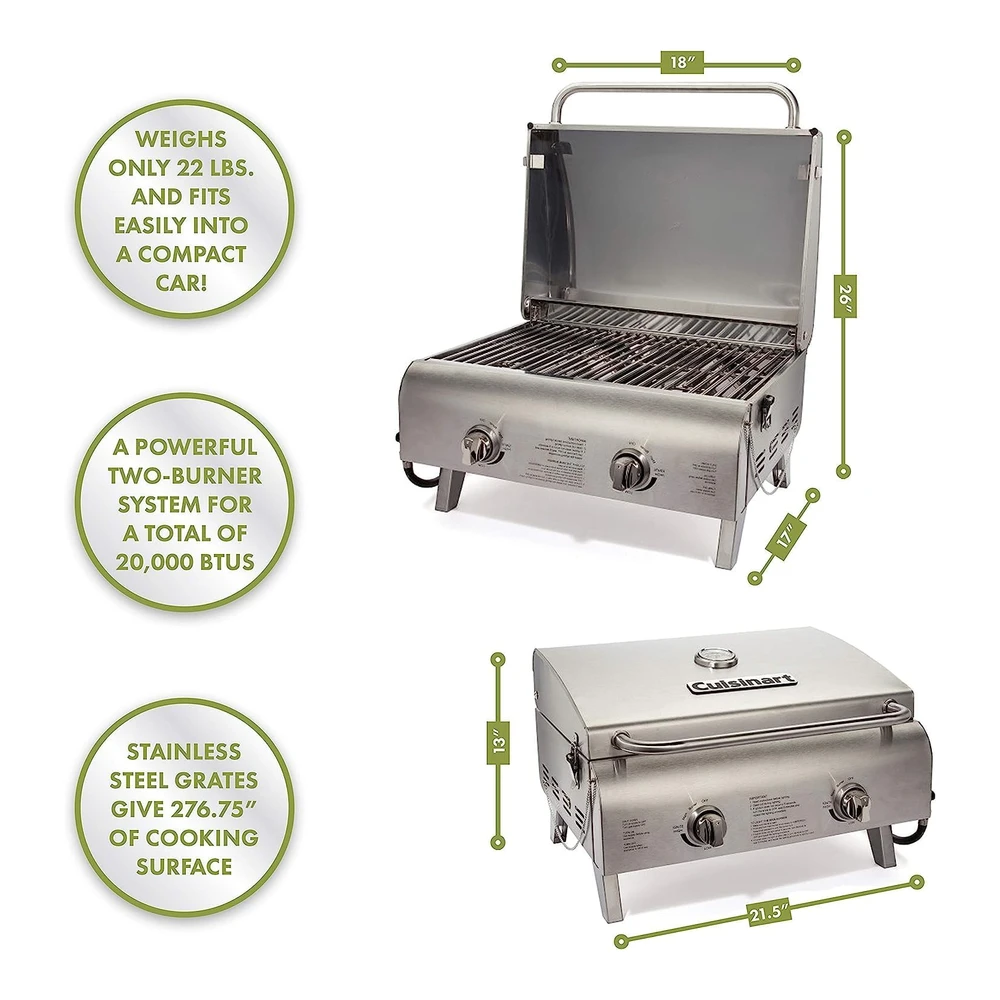 Parrilla Mesa Estilo Chef Inoxidable Cuisinart Cgg-306 - Rejilla - Stainless