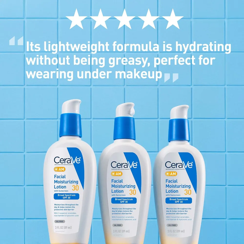 Loción facial hidratante AM FPS 30 CeraVe | 3 oz / 89 ml