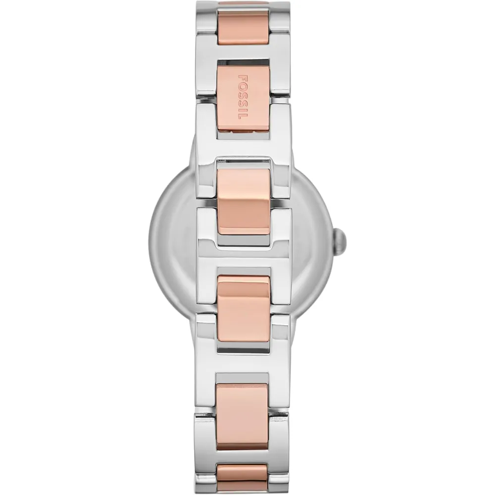 Fossil reloj de cuarzo Virginia para mujer | Plateado/ Oro Rosa