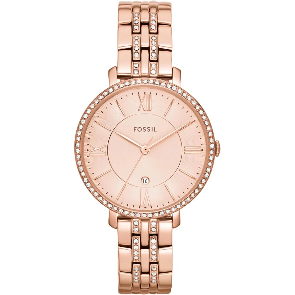 Fossil reloj de cuarzo Jacqueline para mujer, acero inoxidable | Oro rosa